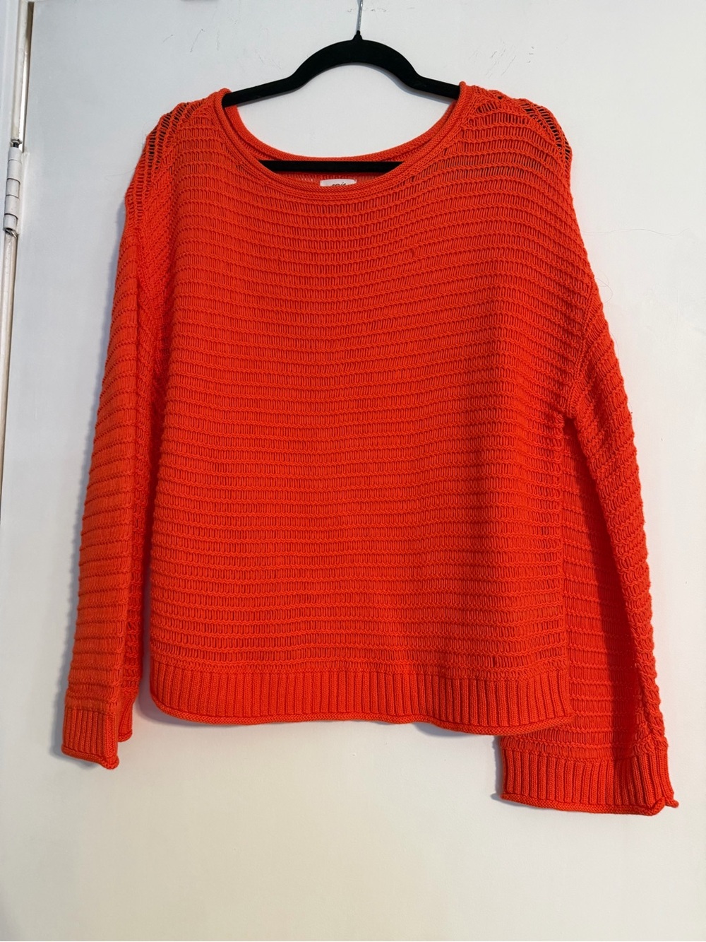 Aeries, Women's Orange Knit Sweater - small, petite
